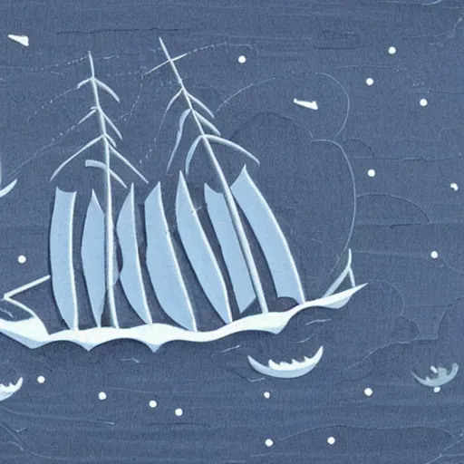 Image similar to a ship which is sailing in dark sea sky is dark blue and clouds and thunderstorms coming in far waves are big detailed picture
