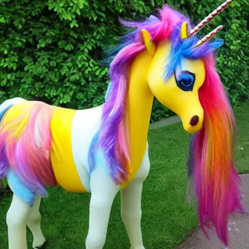 Image similar to photo of a hybrid between a bee and a rainbow unicorn