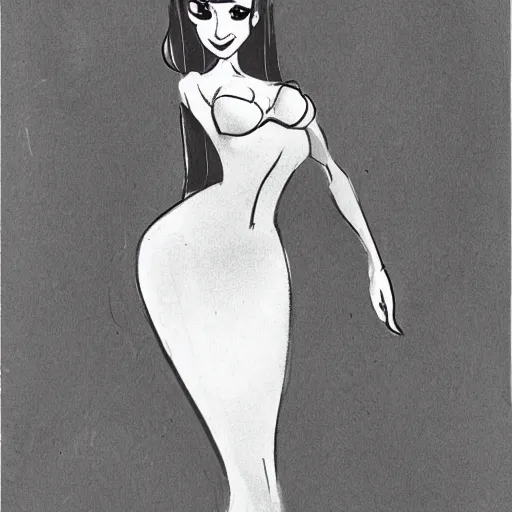 Image similar to milt kahl sketch of victoria justice with kim kardashian body as princess daisy