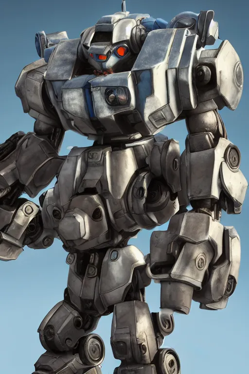 Image similar to mechwarrior 5 : mercenaries mech megaman transformer robot boss tank engine game octane render, 4 k, hd 2 0 2 2 3 d cgi rtx hdr style chrome reflexion glow fanart, global illumination ray tracing hdr fanart arstation by ian pesty by jesper ejsing pixar and disney unreal zbrush central hardmesh