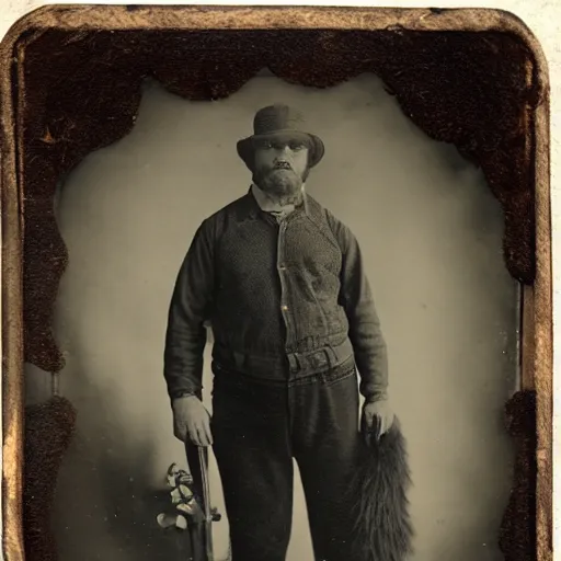 Image similar to tintype of big foot