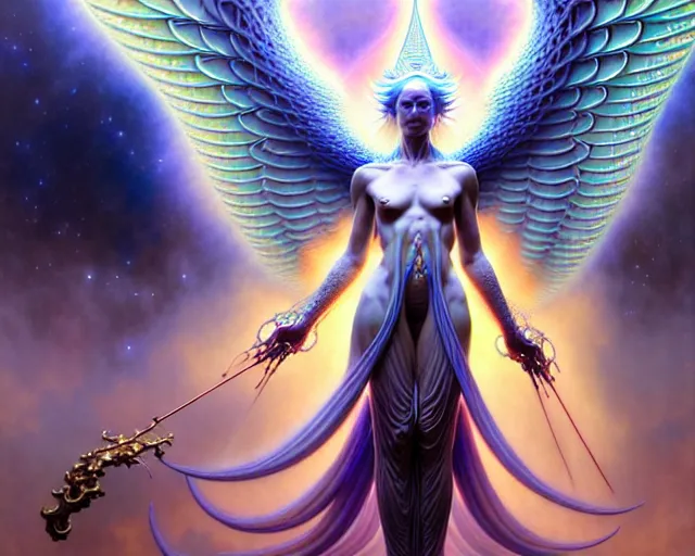 Image similar to the angel of transcendence, fantasy character portrait made of fractals, ultra realistic, wide angle, intricate details, the fifth element artifacts, highly detailed by peter mohrbacher, hajime sorayama, wayne barlowe, boris vallejo, aaron horkey, gaston bussiere, craig mullins