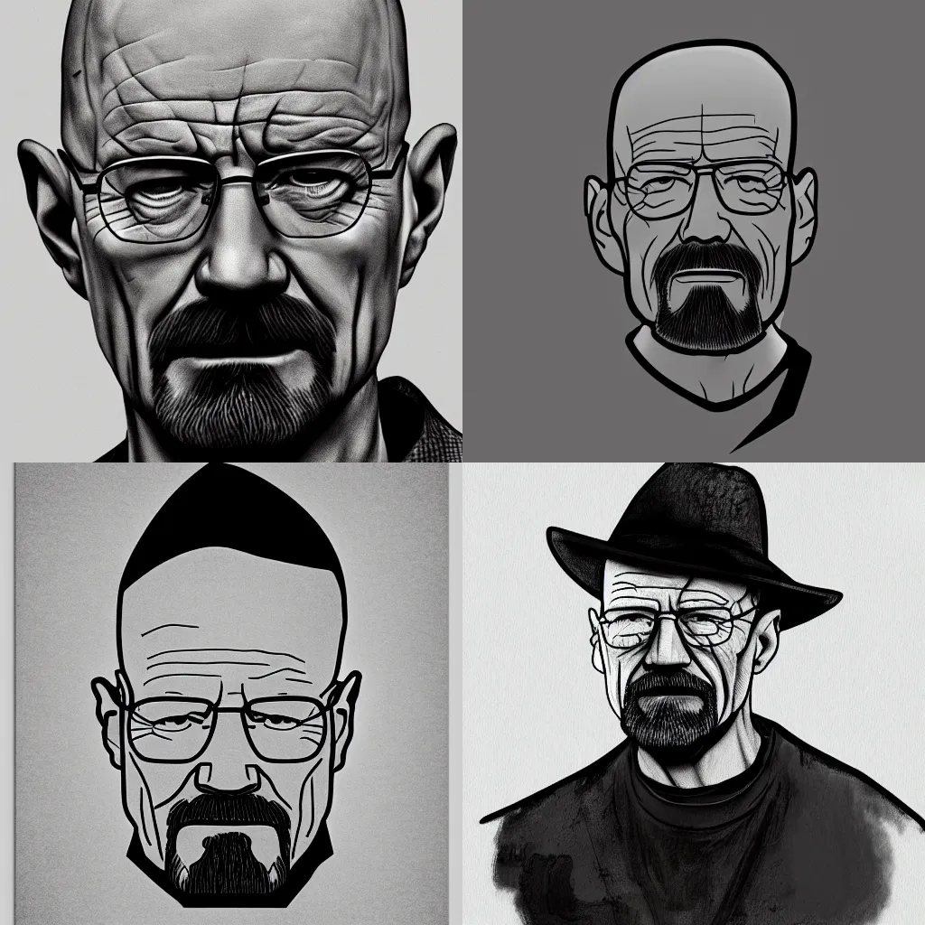 Prompt: Simple Not So Detailed Art Of Walter White, 4K