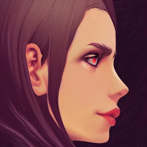 Prompt: a beautiful artwork side profile portrait of a witch by ilya kuvshinov, featured on artstation