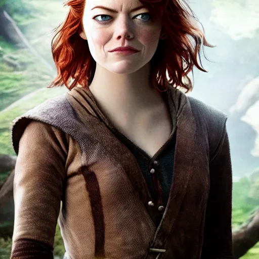 Prompt: emma stone as a hobbit