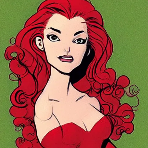 Image similar to portrait of jean grey, a beautiful woman in her 3 0 s, with red hair and green eyes, detailed face, beautiful face, delicate features, smooth, sharp focus, graphic novel, art by ralph bakshi, dave sim, frank quitely, moebius, jeff smith,