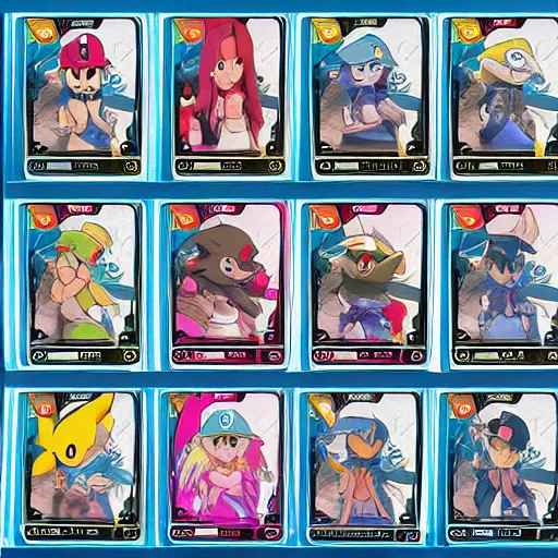 Image similar to pokemon cards with snooki, joe biden, nicki minaj, kim kardashian, osama bin laden, pokemon anime style, hd 8k image high detail, at target