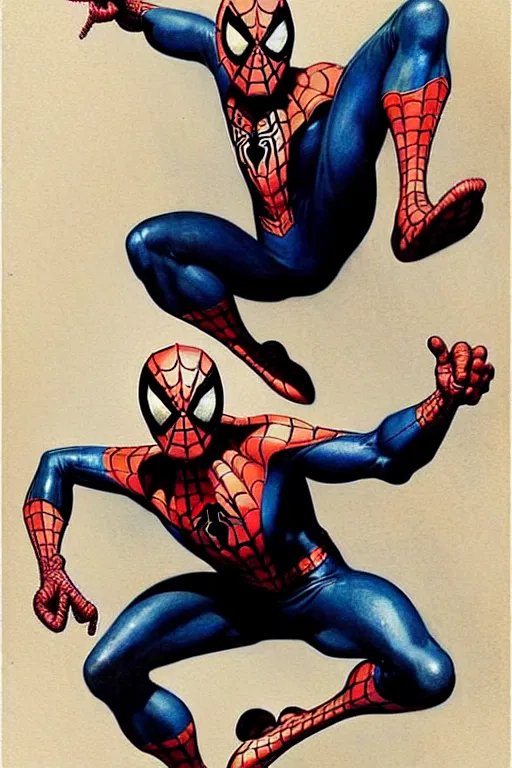 Image similar to (((((1950s spiderman))))) by Jean-Baptiste Monge !!!!!!!!!!!!!!!!!!!!!!!!!!!