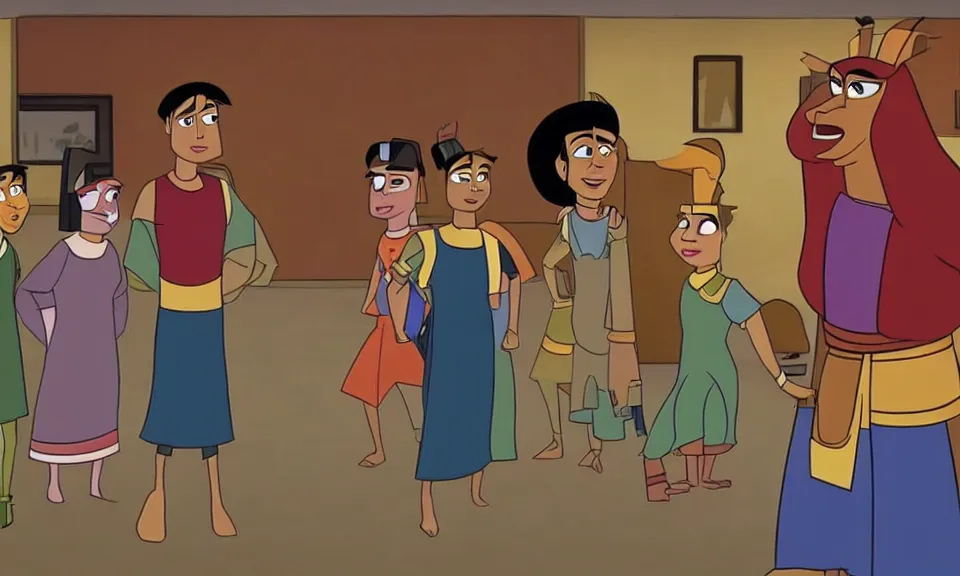 Prompt: still image of kuzco in an episode of the office