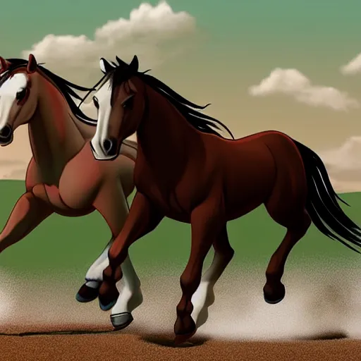 Image similar to animation key frames of horse running