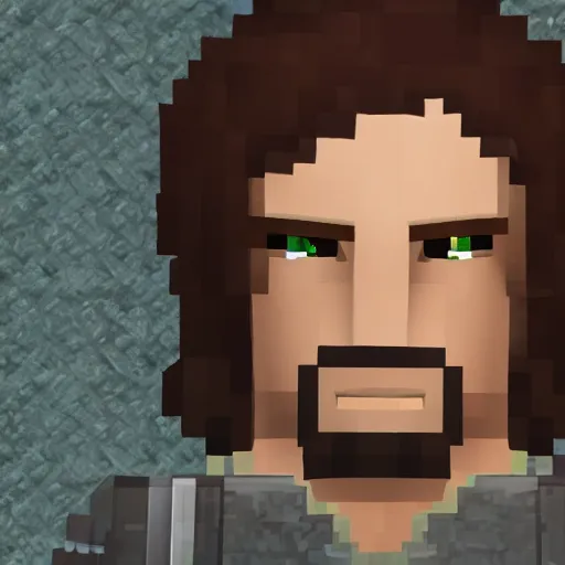 Image similar to Character portrait, face close up: Human Male Peace Domain Cleric. Peace will conquer all. In the style of Minecraft