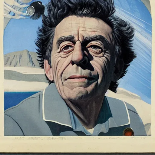 Image similar to a portrait of rick sanchez by chesley bonestell