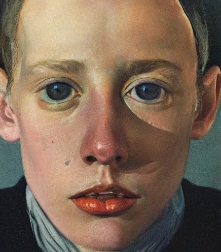 Image similar to a high quality, high detail, portrait of an attractive non - binary person by andrew wyeth and gottfried helnwein