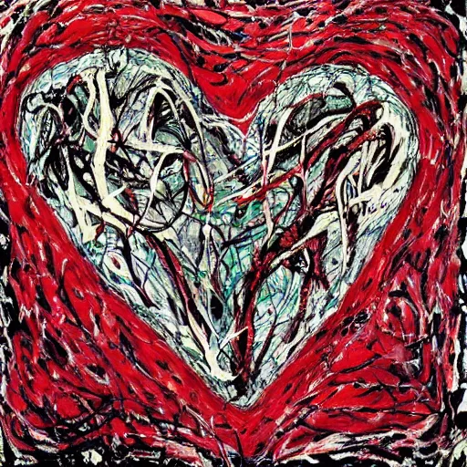 Image similar to anatomically correct heart!!!! by jackson pollock