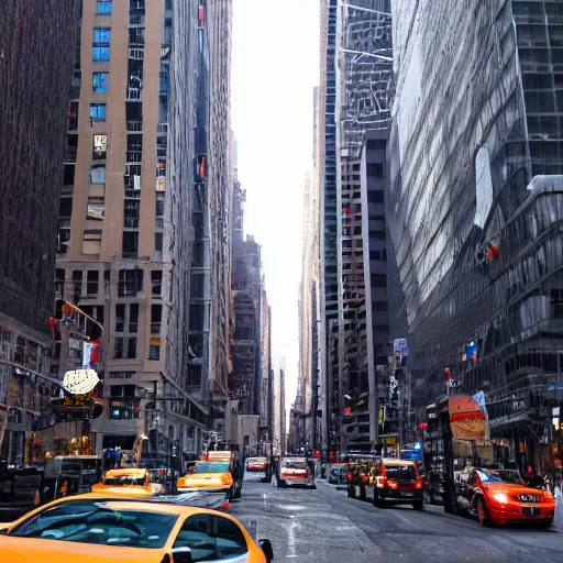 Prompt: a giant hand appear from street of new york