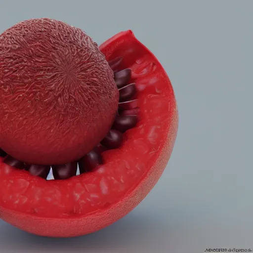 Image similar to an alien fruit, 3 d render, 8 k, trending on artstation