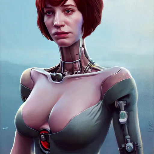 Prompt: highly detailed upper body portrait christina hendricks robot in gta v, stephen bliss, unreal engine, fantasy art by greg rutkowski, loish, rhads, ferdinand knab, makoto shinkai and lois van baarle, ilya kuvshinov, rossdraws, tom bagshaw, global illumination, radiant light, detailed and intricate environment