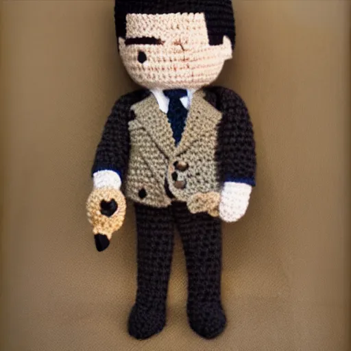 Prompt: A crocheting version of Orson Welles