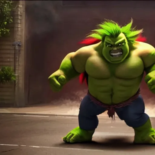 Image similar to movie still of jack black starring as blanka in the 2 0 2 6 live action street fighter movie