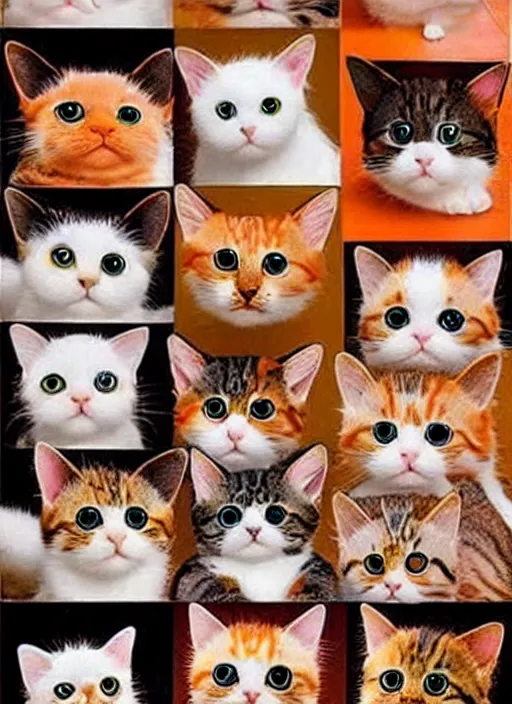 Image similar to clear photorealistic picture of adorable cats made out of sushi