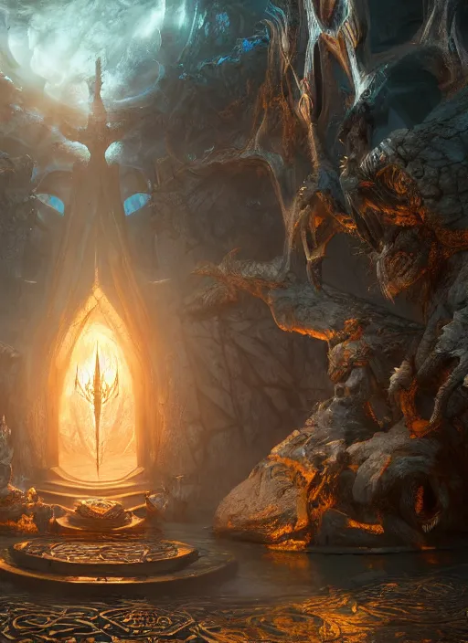 Prompt: fantasy portal, ultra detailed fantasy, elden ring, realistic, dnd, rpg, lotr game design fanart by concept art, behance hd, artstation, deviantart, global illumination radiating a glowing aura global illumination ray tracing hdr render in unreal engine 5