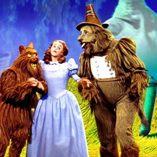 Image similar to Live Action Still of Jerma985 in The Wizard of Oz, real life, hyperrealistic, ultra realistic, realistic, highly detailed, epic, HD quality, 8k resolution, body and headshot, film still