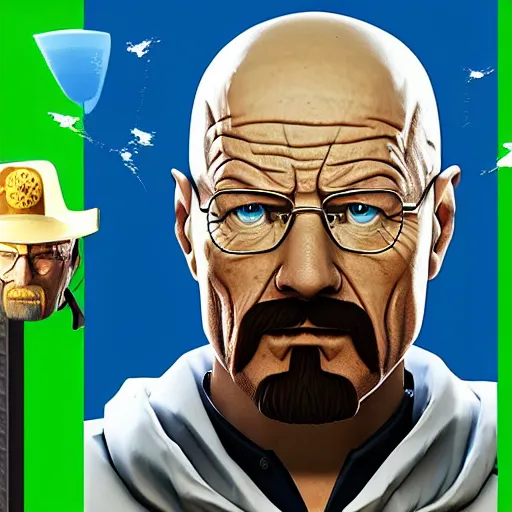 Prompt: Walter White as a Fortnite Character : : 8k : : unreal engine render —height 1024 —width 1024