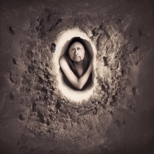 Image similar to a hole in my head, surreal photograph