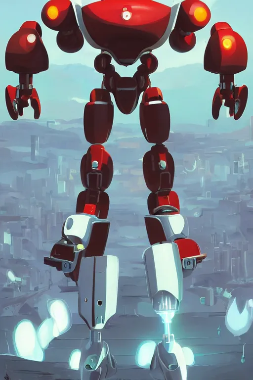 Image similar to metabots medabots medarotto medarot robot minimalist comics, behance hd by jesper ejsing, by rhads, makoto shinkai and lois van baarle, ilya kuvshinov, rossdraws global illumination ray tracing hdr radiating a glowing aura