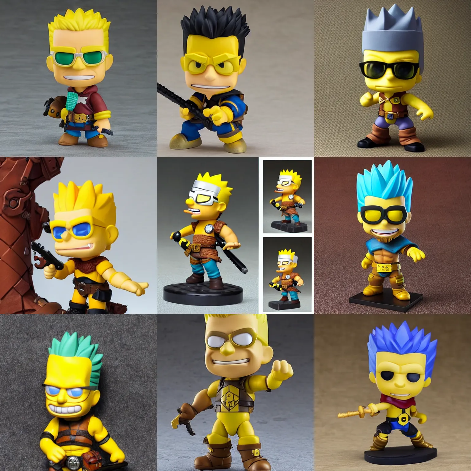 Prompt: collectable mercenary bart simpson fantasy statue, d & d, pathfinder nendoroid, funko pop, resin statue, artstation, pinterest, etsy, detailed product photo, 3 / 4 pose