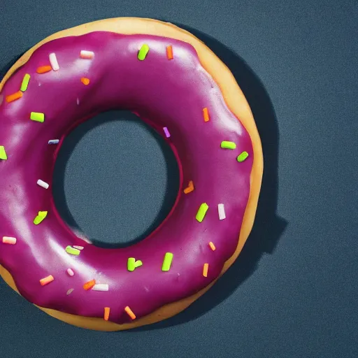 Prompt: Perfectly circular donut!!!!! in the style and shape of a blackberry!!!!!!, blended colors!!!!!, trending on artstation, 4k, 8k, professional photography, overhead shot, 35mm lens