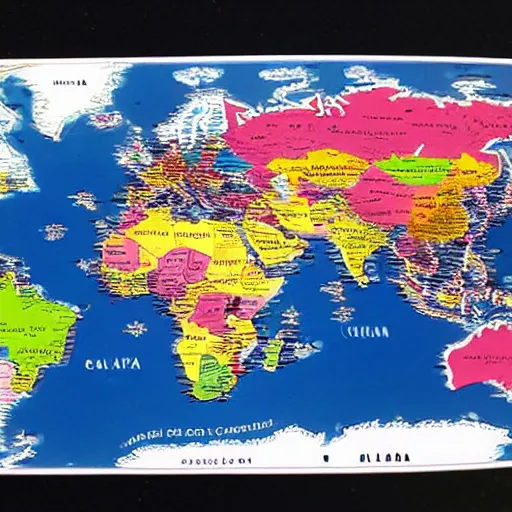 Image similar to accurate world map made of candy
