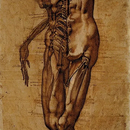 Image similar to Leonardo da Vinci anatomy study,unconventional