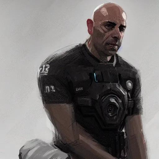 Image similar to portrait of joe rogan, concept art by greg rutkowski, futuristic and brutalist environment, scifi, highly detailed portrait, digital painting, artstation, concept art, smooth, sharp foccus ilustration, artstation hq