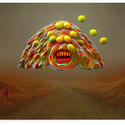 Prompt: scary haribo made by zdzisław beksiński