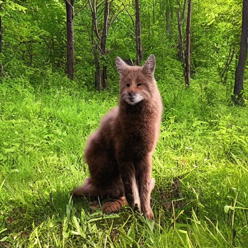 Image similar to trail cam photo of bob ross