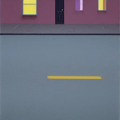 Prompt: pastel 3 d minimalist, street scene by jeffrey smart and gregory crewdson