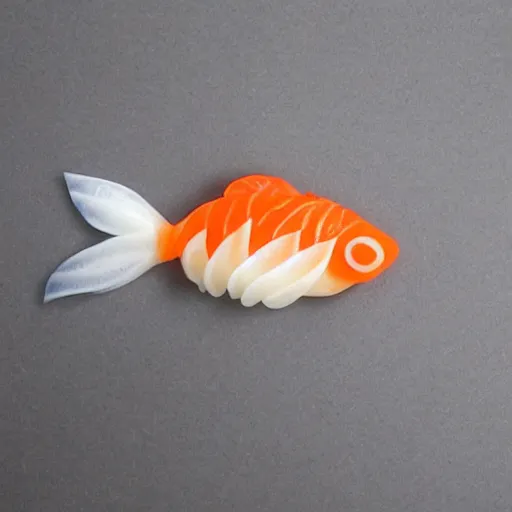 Image similar to goldfish made out of sushi