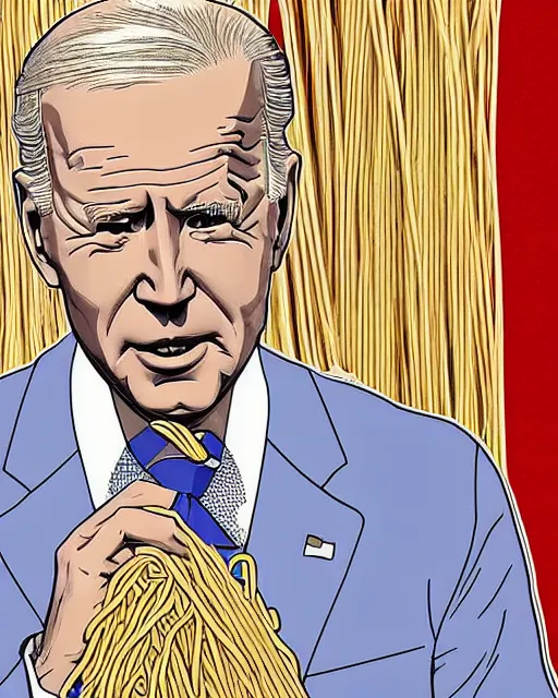 Image similar to joe biden made of spaghetti