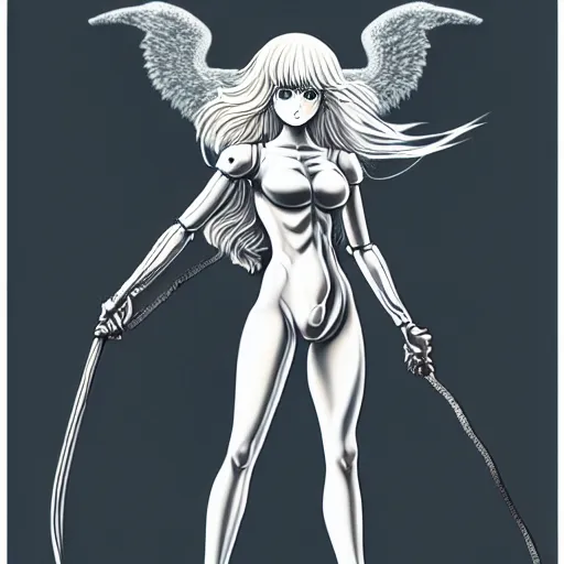 Image similar to full body portrait of griffith from berserk manga, posing, symmetrical composition, centred composition, hyperdetailed, kentaro miura style, 4 k