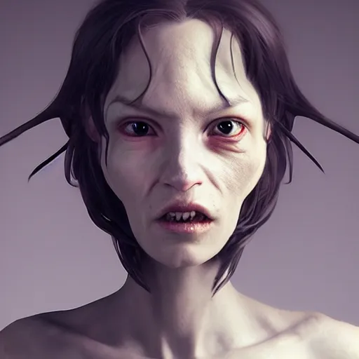 Image similar to a woman mid transformation into a goblin , made by Stanley Artgerm Lau, WLOP, Rossdraws, ArtStation, CGSociety, concept art, cgsociety, octane render, trending on artstation, artstationHD, artstationHQ, unreal engine, 4k, 8k,