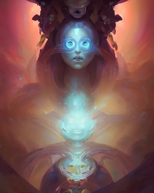 Prompt: portrait of a beautiful cybernetic emanation from angelarium, by pete mohrbacher and artgerm and wlop, digital art, highly detailed, intricate, fantasy, mystical, Trending on Artstation HQ, deviantart, unreal engine, 4K UHD image