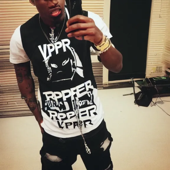 Image similar to viper the rapper rapping, photo