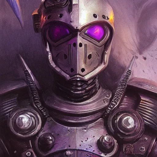 Image similar to the eldritch void knight as a realistic d & d cyberpunk knight, closeup portrait art by donato giancola and greg rutkowski, vintage retro scifi, realistic face, digital art, trending on artstation, symmetry!!