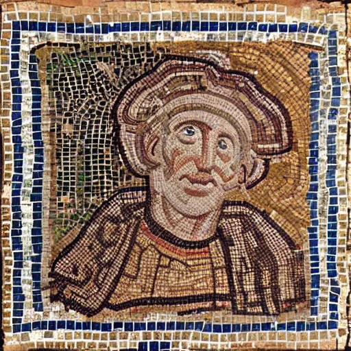 Prompt: roman mosaic of 1 0 0 gecs