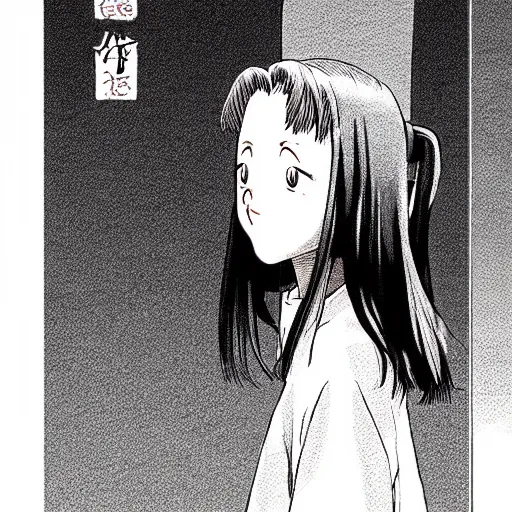 Image similar to young girl by naoki urasawa, detailed, manga, illustration