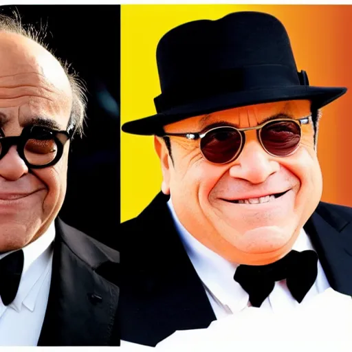 Image similar to Danny DeVito as the batman fighting George Clooney as the penguin