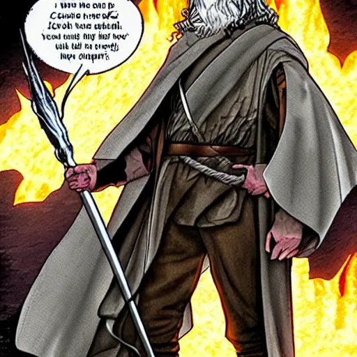 Prompt: Gandalf as a marvel comic book - n 9 - i