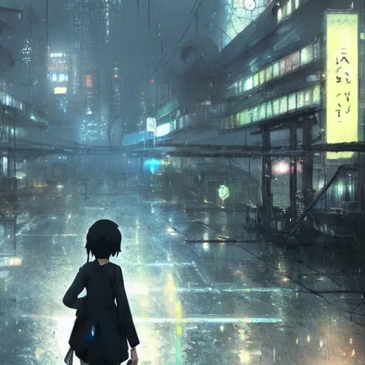 Image similar to raining dark dieselpunk dystopia makoto shinkai