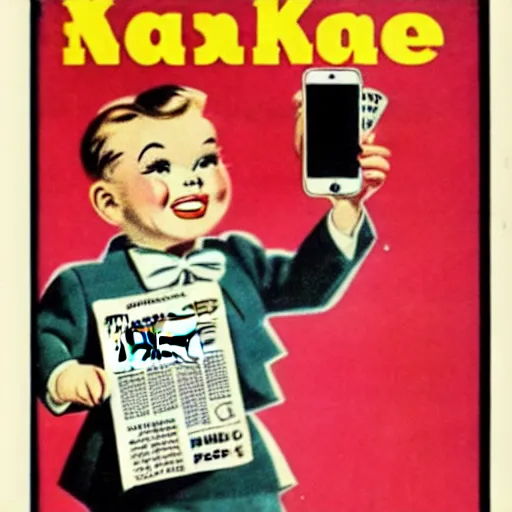 Image similar to 1950s newspaper ad for iPhone